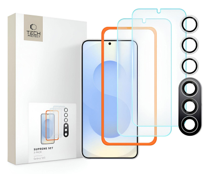 Szkło i folia ochronna TECH-PROTECT Supreme Set 3-Pack do Samsung Galaxy S25 Clear 5906302322053